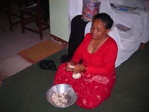 Aaji (my grandma) making buff momos