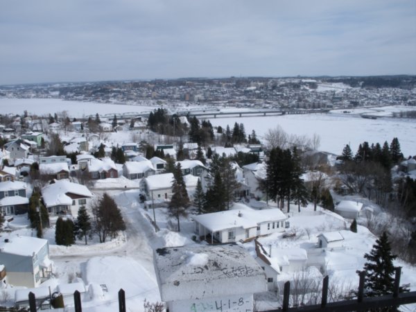 view of Chicoutimi Nord from below the cross