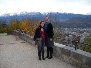 Elizabeth and me in front of the Alps