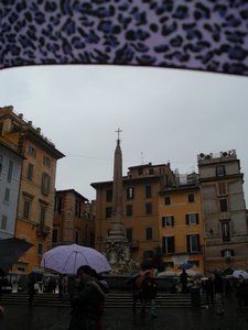 this was pretty much how I saw Rome the whole day, with a strip of my purple leopard print umbrella on top