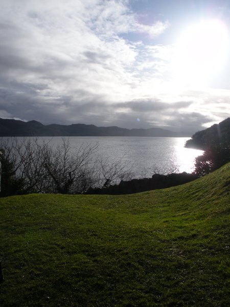 view of Loch Ness from Uquhart Castle