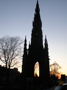 Scott Monument at sunset