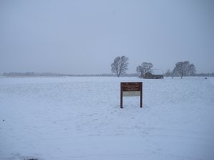 Culloden Battlefield in the snowstorm 