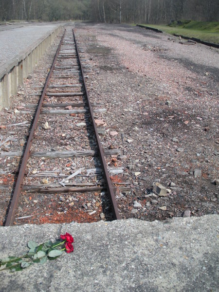 the railroad tracks leading to Buchenwald