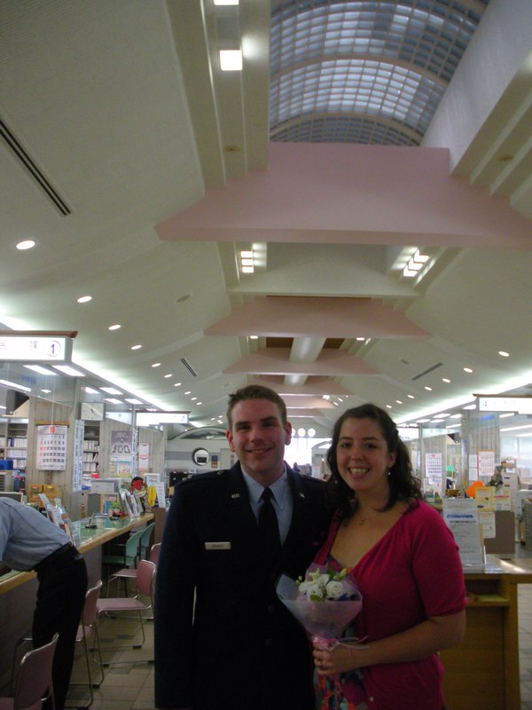 the newlyweds at Chatan Town Office