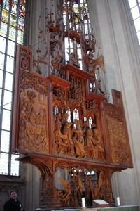 Medieval wood carving in town church, Rothenburg