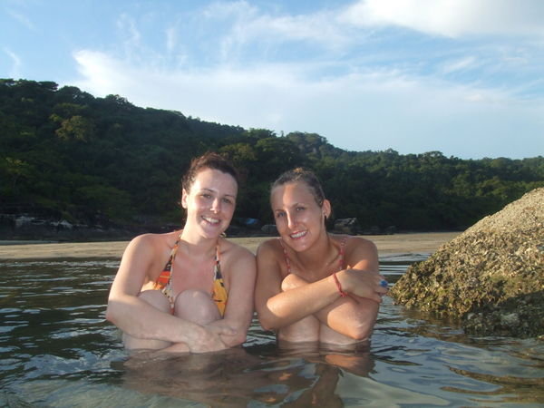 Jem and Clare in the rock pools