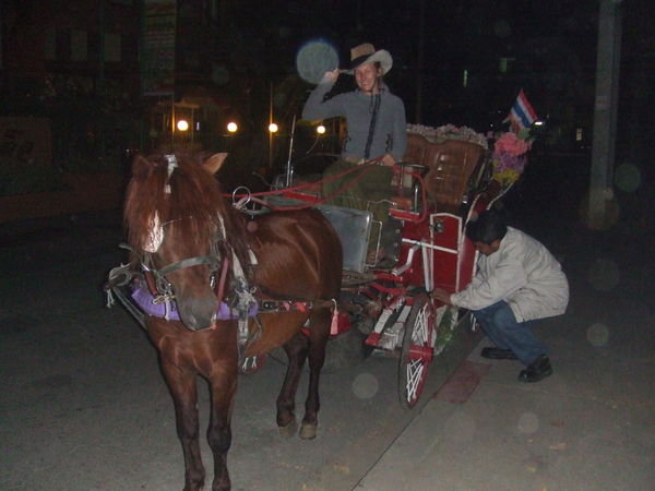 Jem on Horse & Cart in Lampang - (local taxi's)