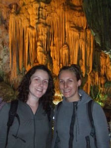Clare & Jem in Caves - Halong Bay