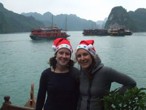 Animals in Santa Hats on Christmas Day in Halong  Bay