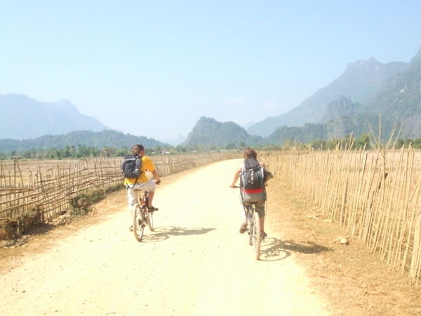 Mountain scenery on our bike ride - Vang Vieng, Laos