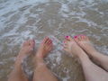 Our feet in the ocean