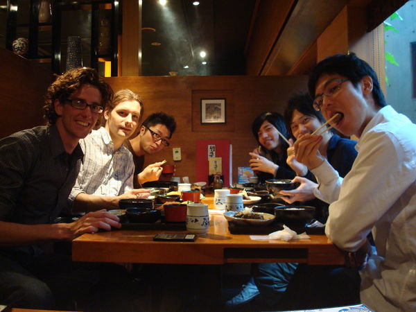 lab-members during dinner