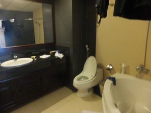 summer hotel big bathroom in suite