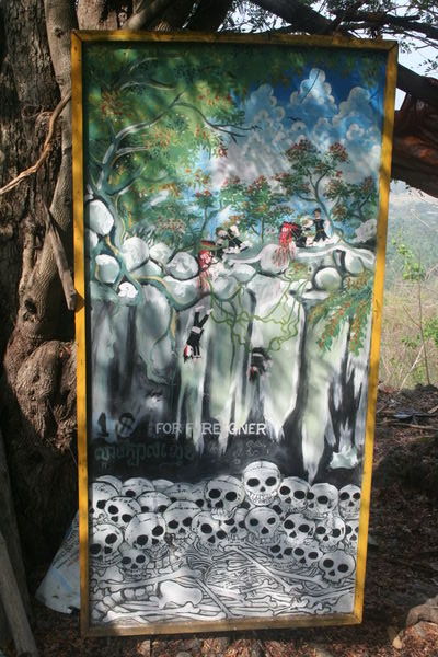Painting outside the Killing Caves
