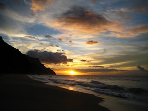 Sunset at Kalalau Beach