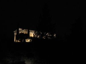 Temple of Hephaestos at night