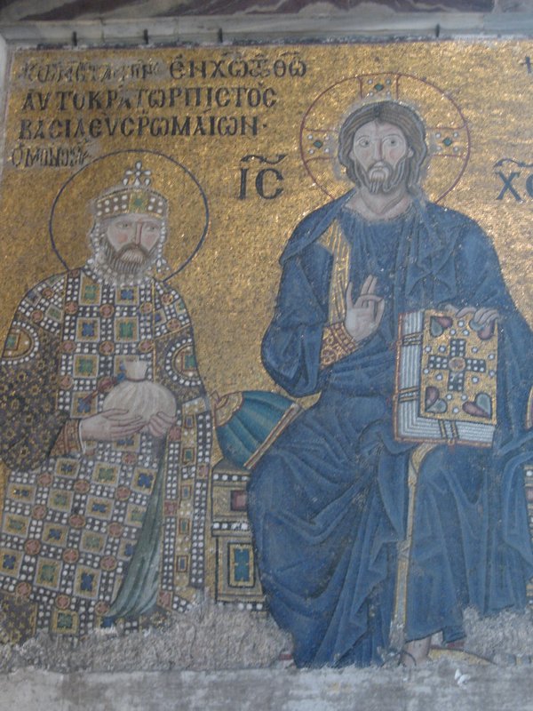 Mosaic of Jesus and Emperor Constantine