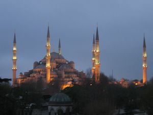 Blue Mosque as evening falls