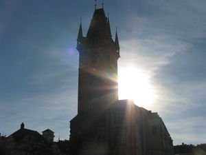 Old town square clock tower