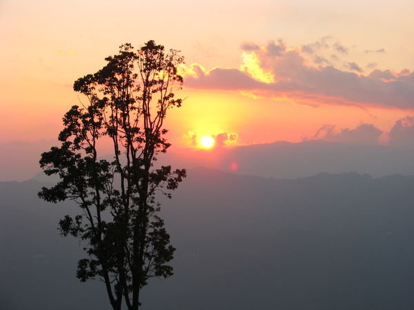 Sunset on the way to Darjeeling