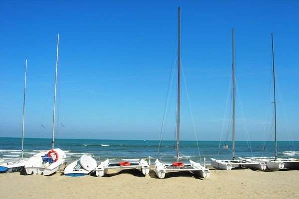 sailboats on the beach
