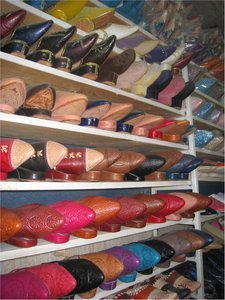 Some of the 50 billion slippers for sale in Morocco