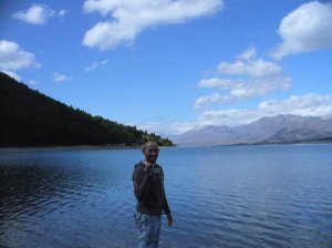 Jon by the other part of Lake Tekapo