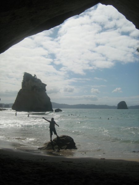 Laura in Narnia! (Aka Cathedral Cove)