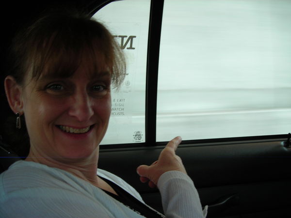 Mom in her first cab ride!