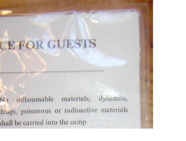 Guest Camp Rules