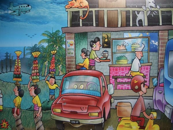 wall painting from Bali airport