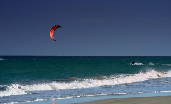 Kitesurfing near Costa Calma, Fuerteventura
