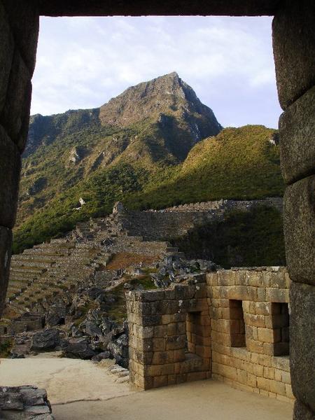 Machu Picchu through an arch