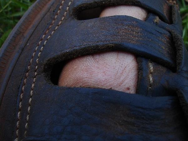 Gerry's foot in sandal