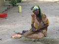 Ugandan woman wearing a traditional gomes
