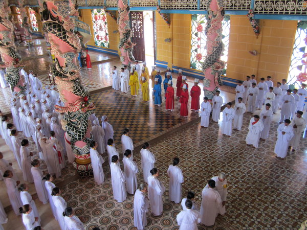 Inside Cao Dai Temple