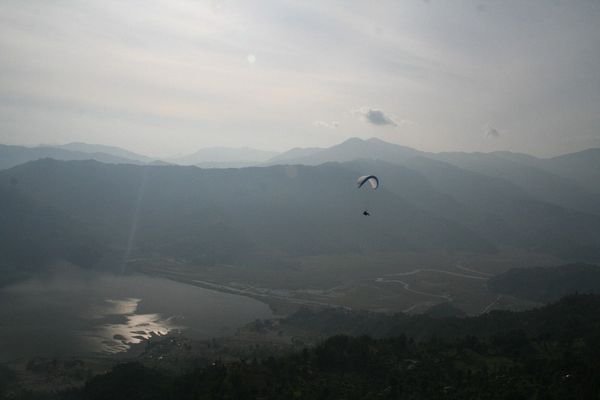Paragliding over Phewa Tal