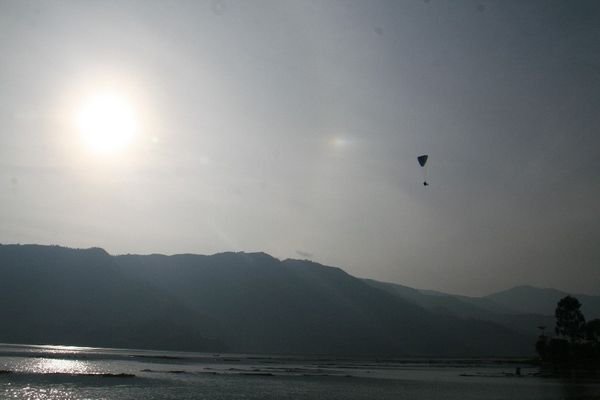 Paragliding above Phewa Tal