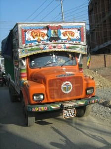 Gaily Ornated Nepali Trucks