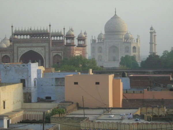 My first glimpse of the Taj Mahal