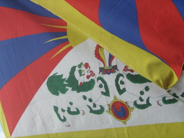 Tibetan flag in the wind