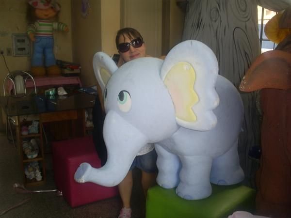 Me and my polystyrene elephant!