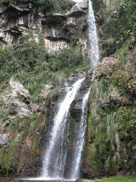 The waterfall next to our hotel in Otavalo