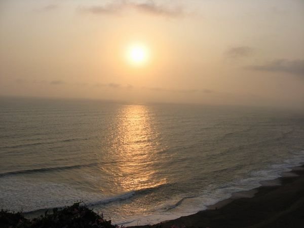 Sunset over the pacific ocean