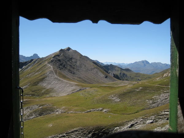 View from an outhouse in the Alps