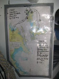 Map of where we sailed in the Whitsundays