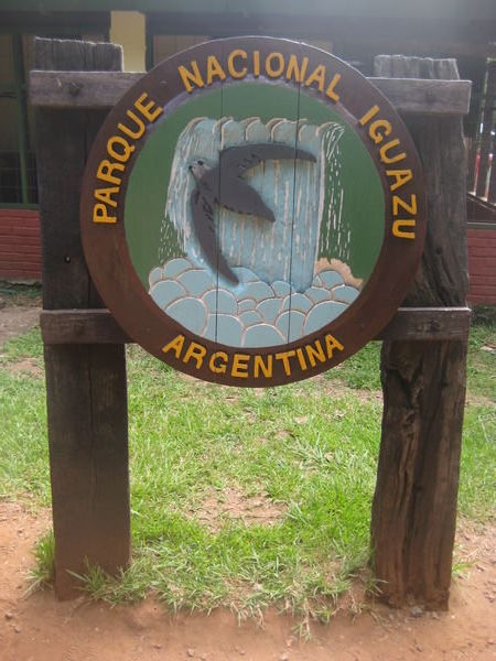 Iguassu Falls sign, Argentina