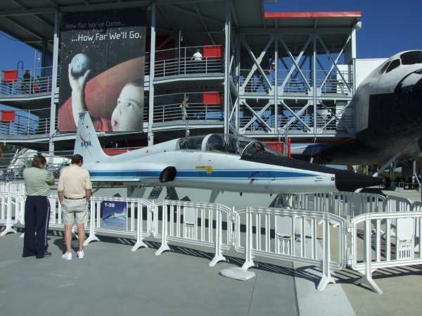 They claim that they use this T-38 trainer to "transport astronauts from Houston to Kennedy,"