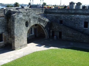 The interior of the fort, and ramp up for the cannons.